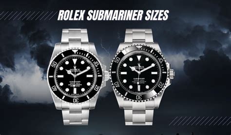 rolex submariner sizes